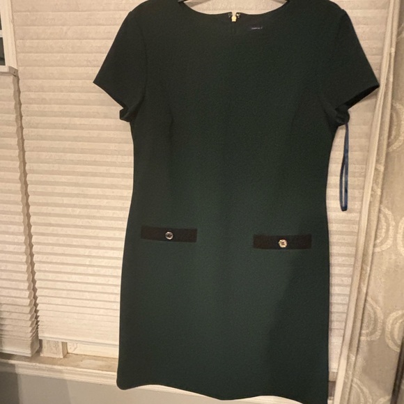 Tommy Hilfiger Emerald Green Short Sleeve Sheath Shift Dress - Sz 12 - Picture 7 of 8